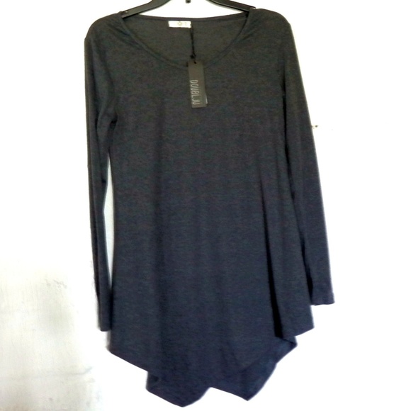 Double JU Tunic Long Sleeve Asymmetrical Sz. S New - Picture 2 of 4